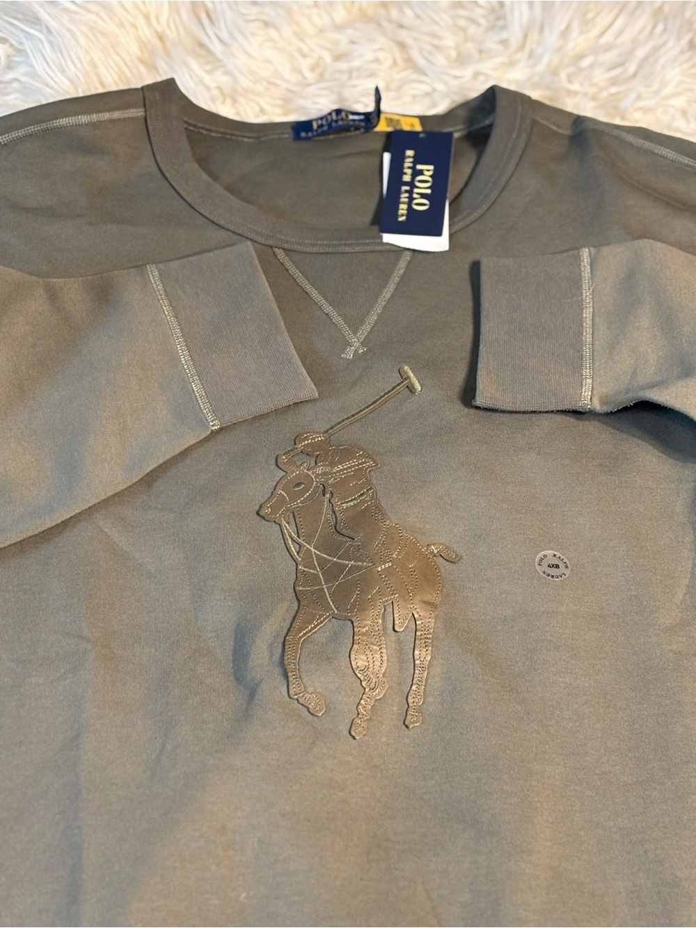 NWT Men's Polo Ralph Lauren Crewneck Pullover Sweatshirt Big Pony Olive 4XB 0008